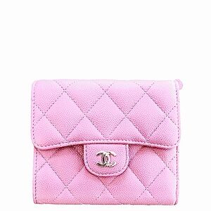 Chanel cotton candy baby Pink Quilted classic flap Wallet